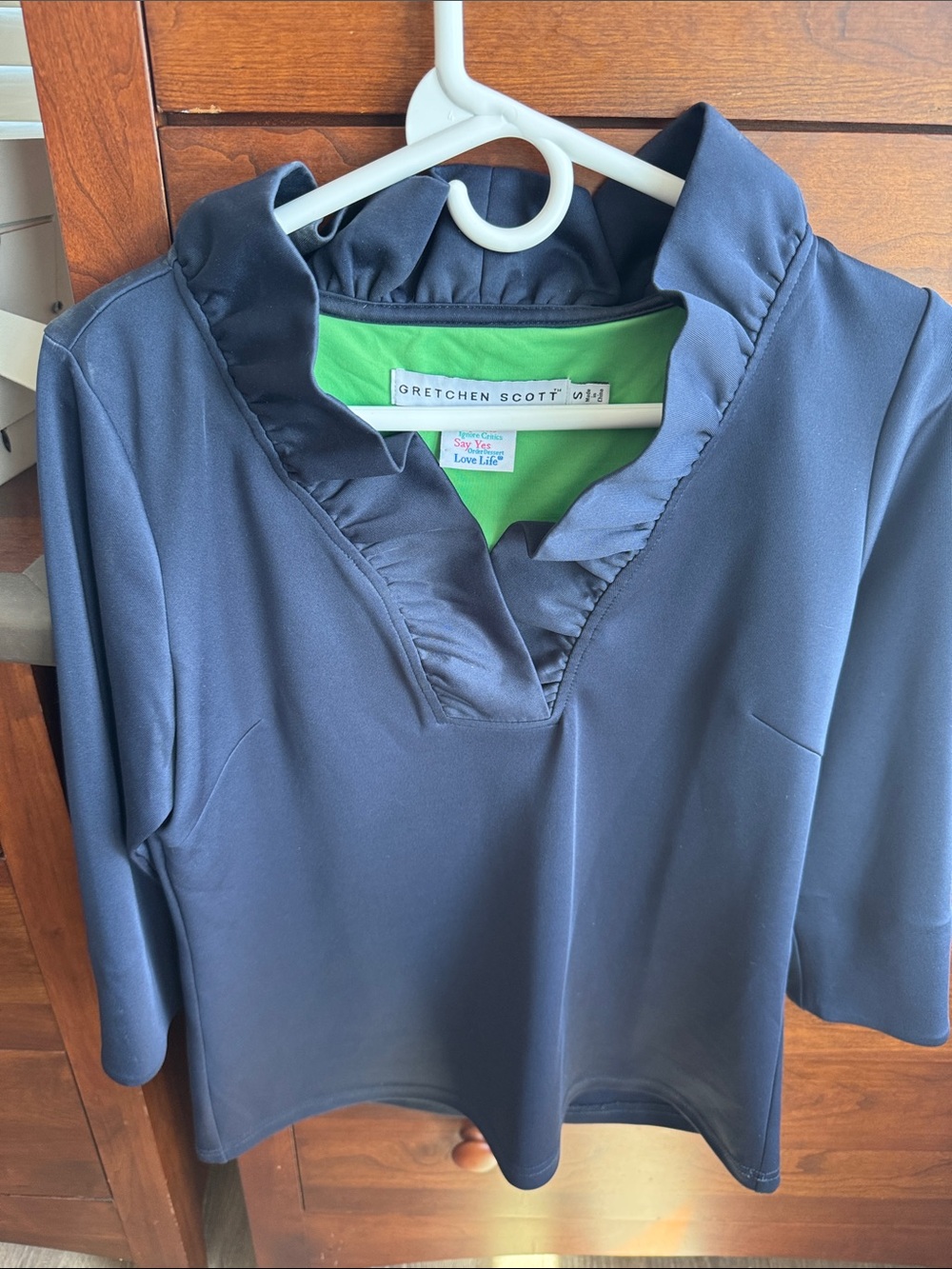 Gretchen Scott blouse Navy